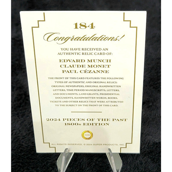 Monet, Munch & Cezanne Authentic Handwriting Relics Top Impressionist Artists - Picture 5 of 5